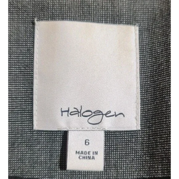 Halogen Women Size 6 Career Skirt Suit Gray One Button Top Mini Skirt121P